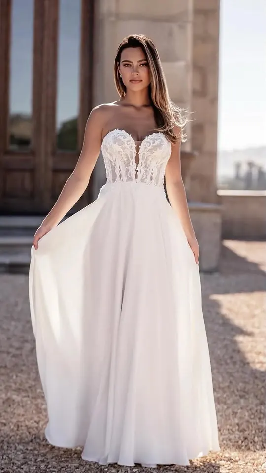 Allure wedding gown, bridal size 14, front view
