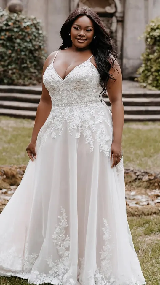 Allure wedding gown, bridal size 22W, front view