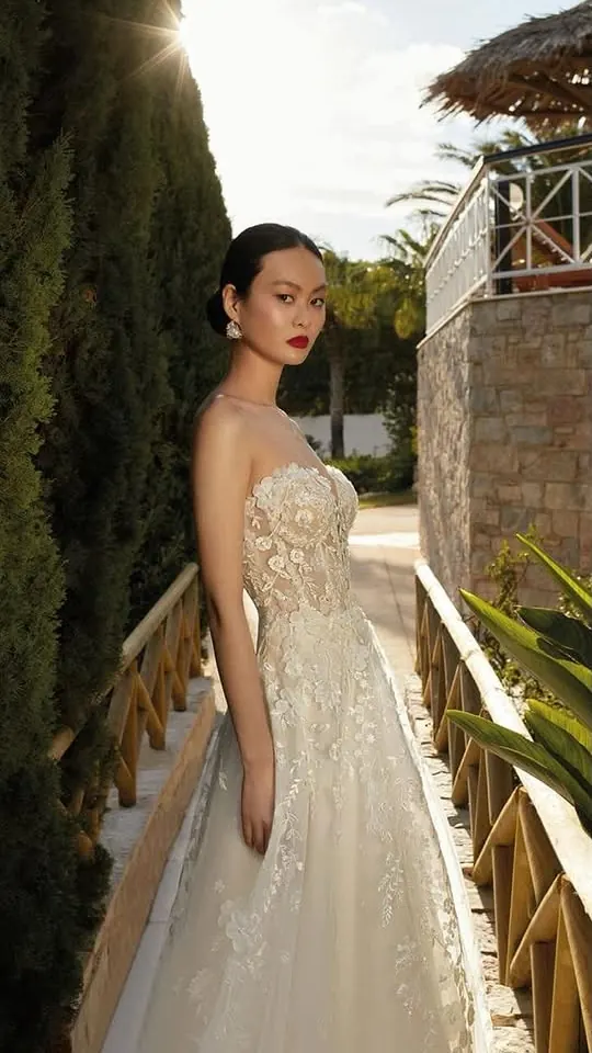 Demetrios wedding gown, bridal size 8, front view
