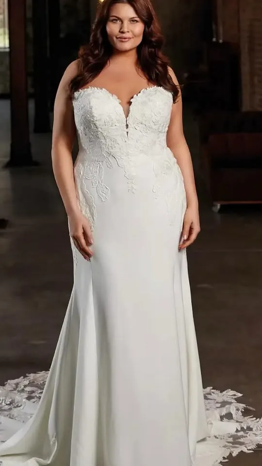 Eddy K wedding gown, bridal size 20, front view