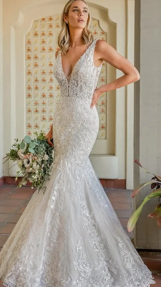 Jasmine wedding gown, bridal size 10, front view